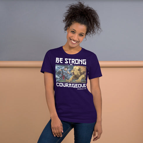 Be Strong and Courageous Christian Bible Verse T-Shirt